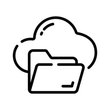 un cautivador contorno icono demostración nube carpeta interfaz vector