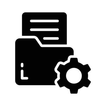 obtener un vislumbrar de carpeta ajuste glifo icono vector