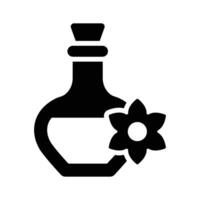A visually engaging glyph icon of essential oil bottle vector