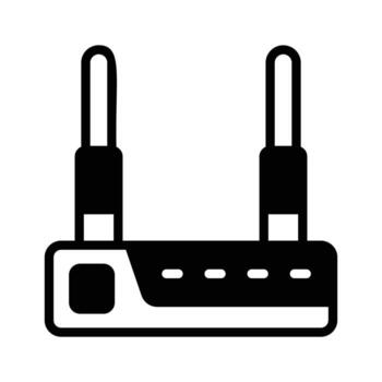 A customizable glyph icon of active router connection. vector