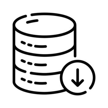 base de datos descargar icono diseñado en contorno estilo vector