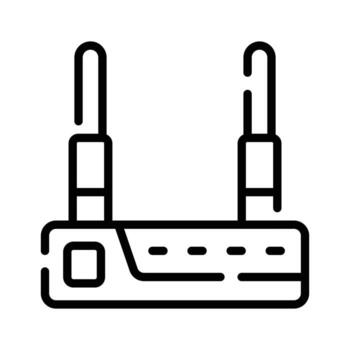 A customizable outline icon of active router connection vector