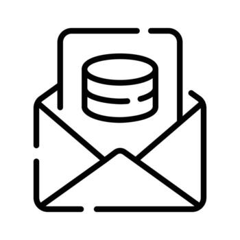 un editable contorno icono de correo electrónico base de datos entrada vector