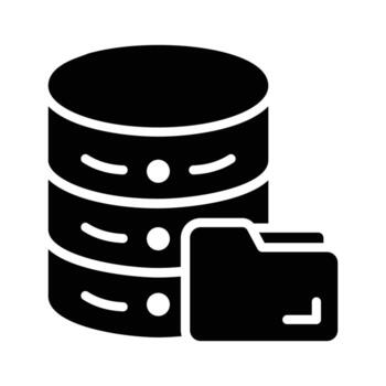 un pulcro glifo icono demostración base de datos carpeta acceso vector