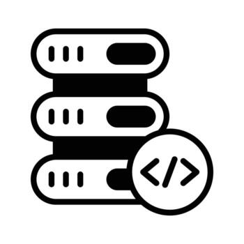 prima glifo icono demostración codificación base de datos función. vector