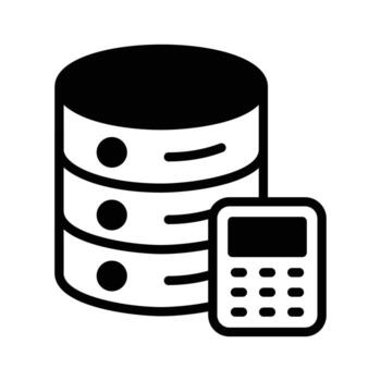 A visually appealing glyph icon of accounting database. vector