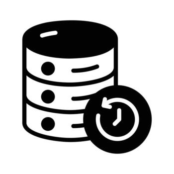 A customizable glyph icon of DB history archive. vector