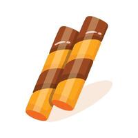A crispy 2d style icon of waffle sticks combo vector