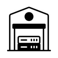A captivating glyph icon for data warehouse storage. vector