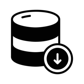 Visually engaging glyph icon of database download tool. vector
