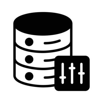 Have a look at this database setting glyph icon. vector