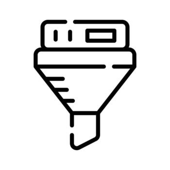 un lineal icono demostración datos filtrar configuración vector