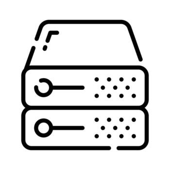 fácil a editar lineal icono de centro de datos red cubo vector