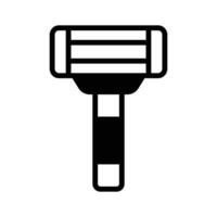 Easy to edit glyph icon of safety shaving razor. vector