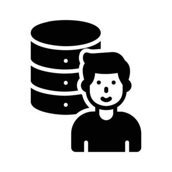 Visually appealing glyph icon of database admin control vector