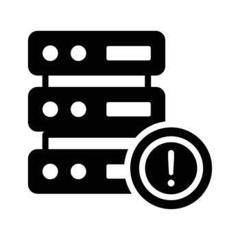 agarrar esta glifo icono de servidor advertencia mensaje vector