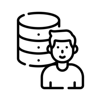 Visually appealing outline icon of database admin control vector