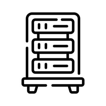 un personalizable lineal icono de servidor estante preparar vector