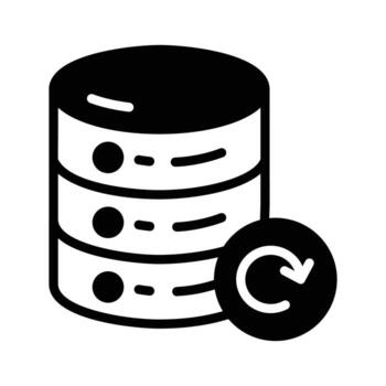 A trendy glyph icon of database reload. vector