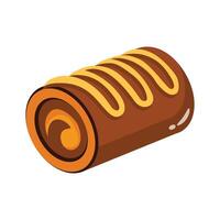 A rolled 2d style icon of sponge cake roll vector