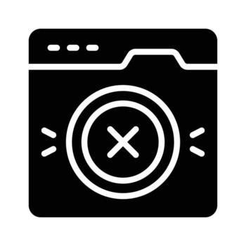 visualmente atractivo glifo icono de web error página vector