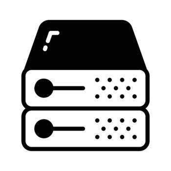 fácil a editar glifo icono de centro de datos red centro. vector