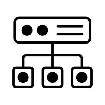 cheque fuera esta glifo icono de servidor red. vector