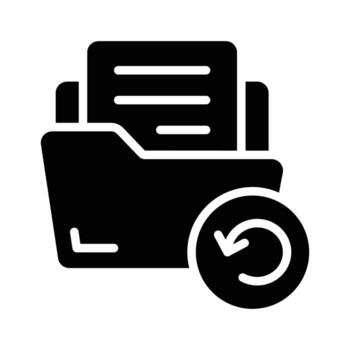 cheque fuera esta carpeta apoyo glifo estilo icono vector