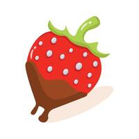 A juicy 2d style icon of dipped strawberry vector