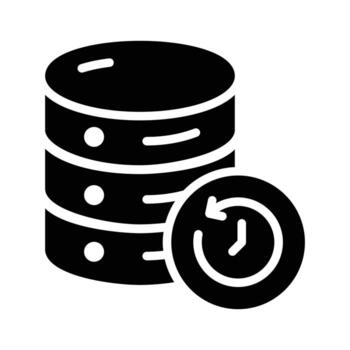 A customizable glyph icon of DB history archive vector