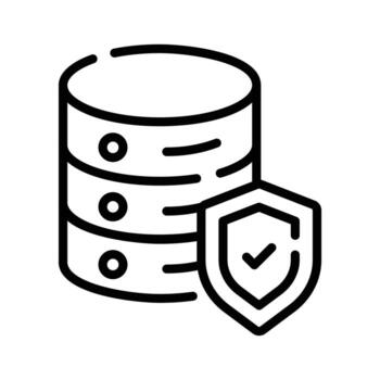 contorno icono de seguro base de datos acceso controlar vector