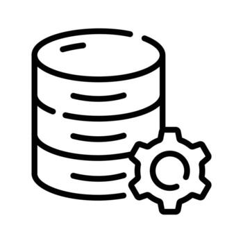 un moderno contorno icono de base de datos administración tablero vector