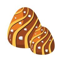 A glossy 2d style icon of bite-size chocolates vector