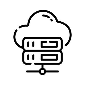 de moda lineal icono mostrando nube servidor comunicación vector