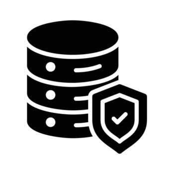 glifo icono de seguro base de datos acceso controlar vector