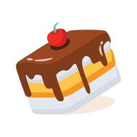 A smooth 2d style icon of chocolate pastry vector