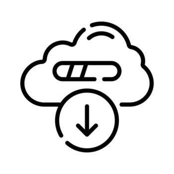 visualmente atractivo lineal icono de nube descargando archivos vector