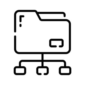 un personalizable contorno icono de compartido carpeta vector