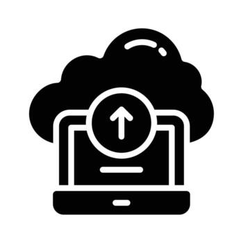 moderno glifo icono demostración nube subiendo interfaz vector