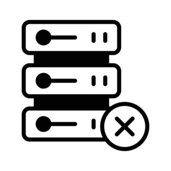 un personalizable glifo icono demostración servidor problema alerta. vector