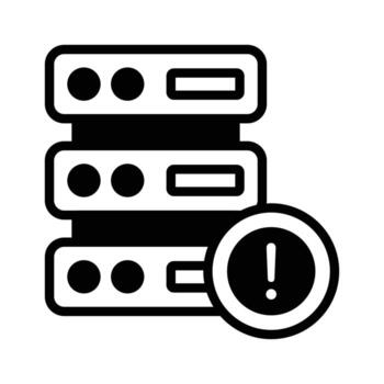 agarrar esta glifo icono de servidor advertencia mensaje. vector