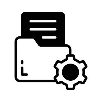 obtener un vislumbrar de carpeta ajuste glifo icono. vector