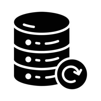 A trendy glyph icon of database reload vector