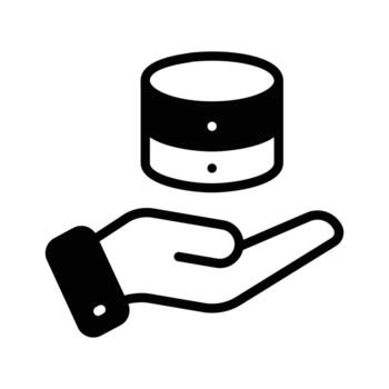 bien hecho a mano glifo icono de base de datos Servicio herramienta. vector