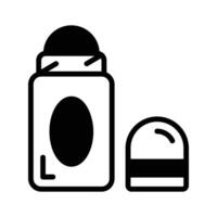 Easy to edit glyph style icon of deodorant roller bottle. vector
