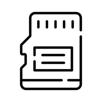 un elegante lineal icono demostración memoria tarjeta almacenamiento vector