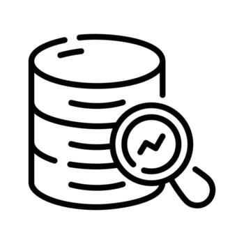 un prima lineal icono de encontrar datos opción vector