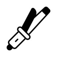 Grab this glyph icon of hair curling tool. vector