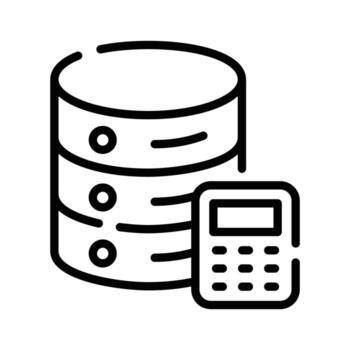 A visually appealing outline icon of accounting database vector