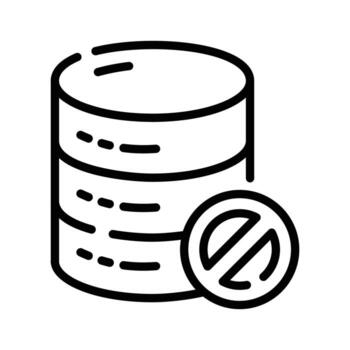 A stylish outline icon for block database task vector